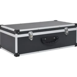 vidaXL Cd-koffer voor 80 cd's aluminium ABS zwart
