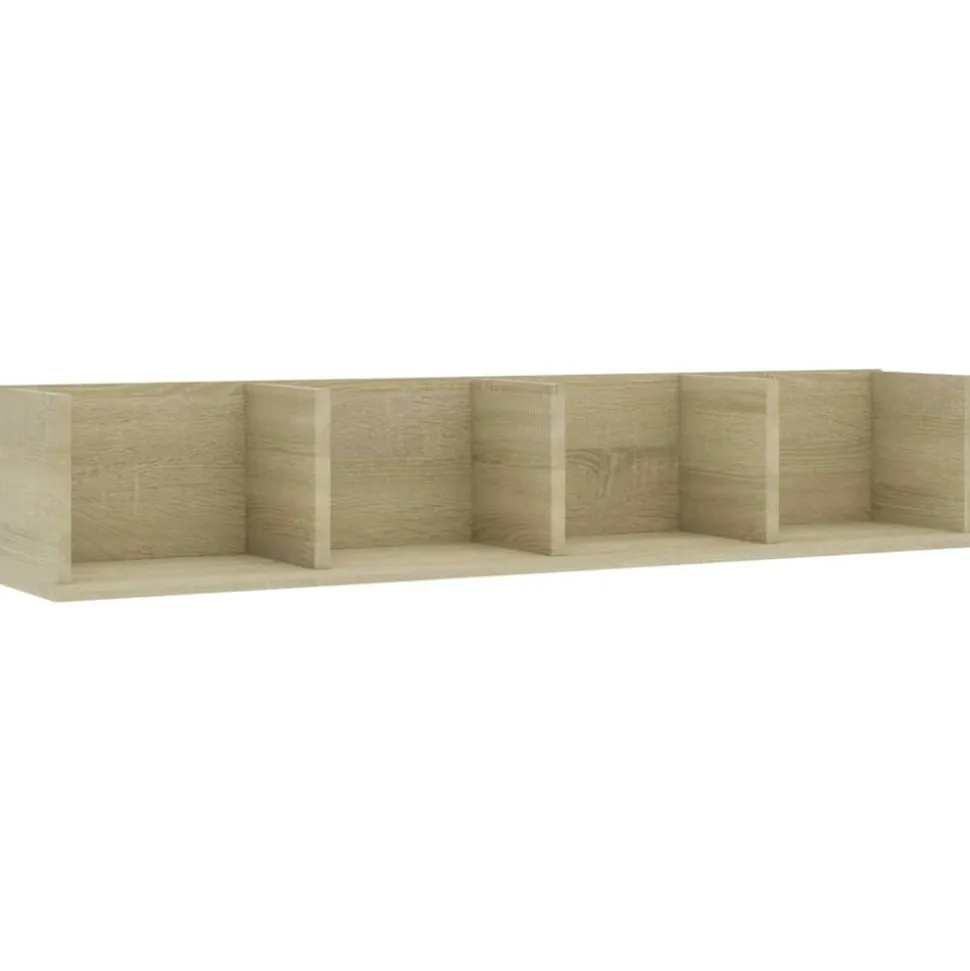 vidaXL Cd-wandschap 100x18x18 cm bewerkt hout sonoma eikenkleurig