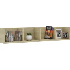 vidaXL Cd-wandschap 100x18x18 cm bewerkt hout sonoma eikenkleurig