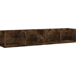 vidaXL CD-wandschap 100x18x18 cm bewerkt hout gerookt eikenkleurig