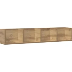 vidaXL CD-wandschap 100x18x18 cm bewerkt hout artisanaal eikenkleurig