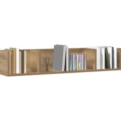 vidaXL CD-wandschap 100x18x18 cm bewerkt hout artisanaal eikenkleurig