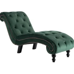 vidaXL Chaise longue fluweel groen