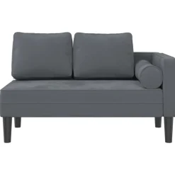vidaXL Chaise longue met kussens fluweel donkergrijs