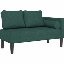 vidaXL Chaise longue met kussens stof donkergroen