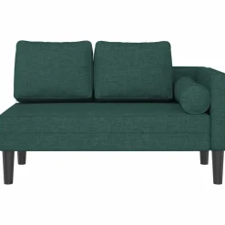 vidaXL Chaise longue met kussens stof donkergroen