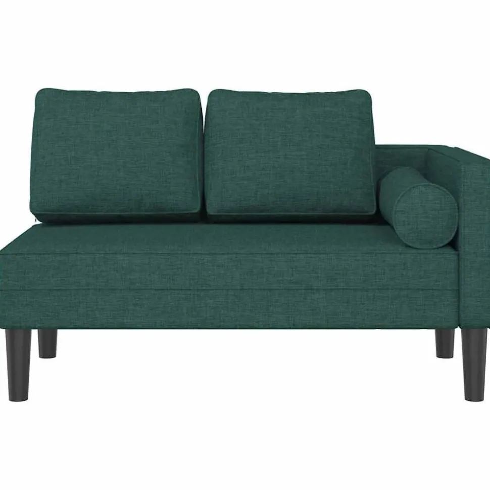 vidaXL Chaise longue met kussens stof donkergroen
