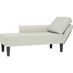 vidaXL Chaise longue met kussen&rechterarmleuning fluweel crèmekleurig
