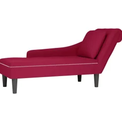 vidaXL Chaise longue met kussen en rechterarmleuning fluweel wijnrood