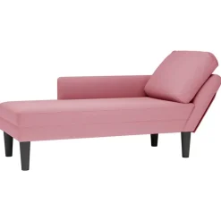 vidaXL Chaise longue met kussen en rechterarmleuning fluweel roze