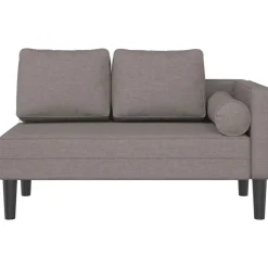 vidaXL Chaise longue met kussens stof taupe