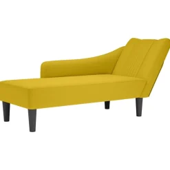 vidaXL Chaise longue met rechterarmleuning fluweel geel