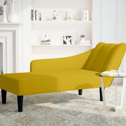 vidaXL Chaise longue met rechterarmleuning fluweel geel