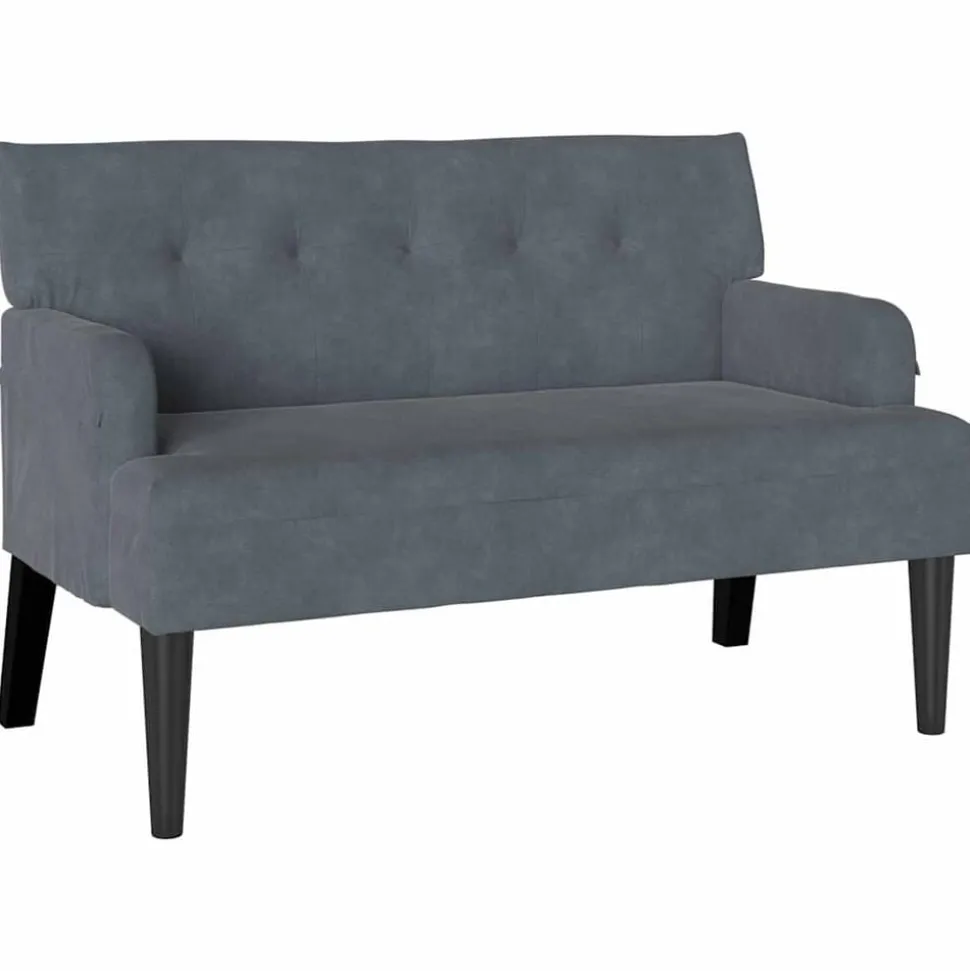 vidaXL Chesterfield Bank Donkergrijs 112 x 65,5 x 75 cm Fluweel