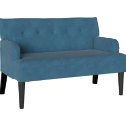 vidaXL Chesterfield Bank Blauw 112 x 65,5 x 75 cm Fluweel