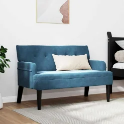 vidaXL Chesterfield Bank Blauw 112 x 65,5 x 75 cm Fluweel