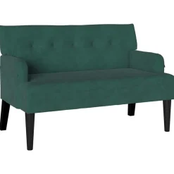 vidaXL Chesterfield Bank Donkergroen 112 x 65,5 x 75 cm Fluweel