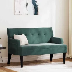 vidaXL Chesterfield Bank Donkergroen 112 x 65,5 x 75 cm Fluweel