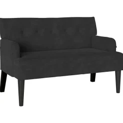 vidaXL Chesterfield Bank Zwart 112 x 65,5 x 75 cm Fluweel