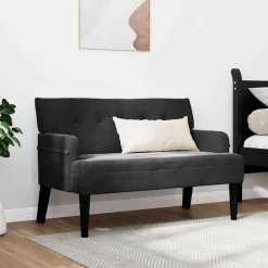 vidaXL Chesterfield Bank Zwart 112 x 65,5 x 75 cm Fluweel
