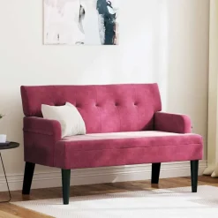vidaXL Chesterfield Bank Wijnrood 112 x 65,5 x 75 cm Fluweel
