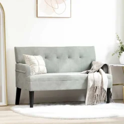 vidaXL Chesterfield Bank Lichtgrijs 112 x 65,5 x 75 cm Fluweel