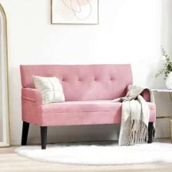 vidaXL Chesterfield Bank Roze 112 x 65,5 x 75 cm Fluweel