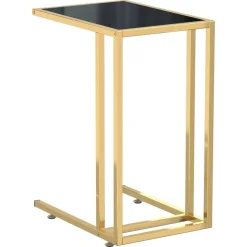 vidaXL Computer bijzettafel 50x35x65 cm gehard glas zwart