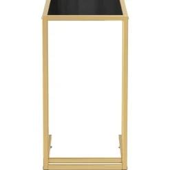 vidaXL Computer bijzettafel 50x35x65 cm gehard glas zwart