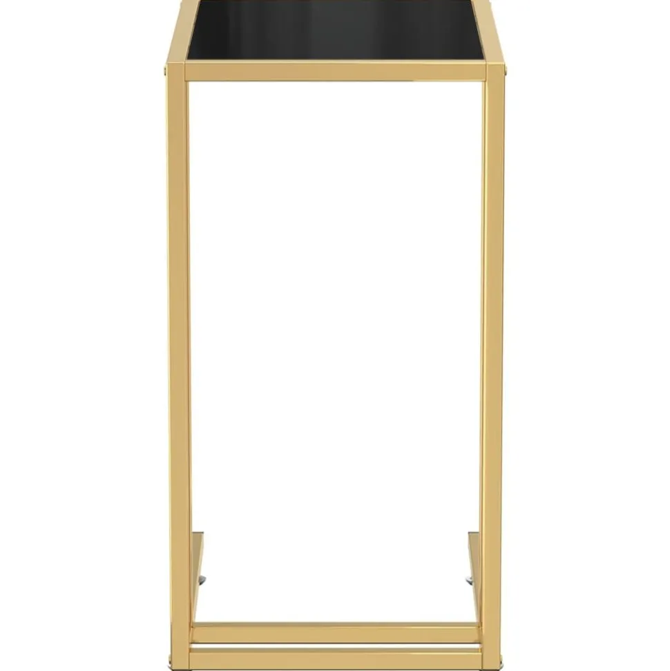 vidaXL Computer bijzettafel 50x35x65 cm gehard glas zwart