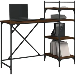 vidaXL Computerbureau met schappen 120x47x109 cm bruin eikenkleur