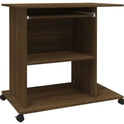 vidaXL Computerbureau 80x50x75 cm bewerkt hout bruin eikenkleur