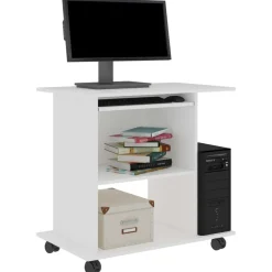 vidaXL Computerbureau 80x50x75 cm bewerkt hout wit