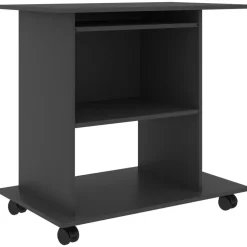 vidaXL Computerbureau 80x50x75 cm spaanplaat grijs