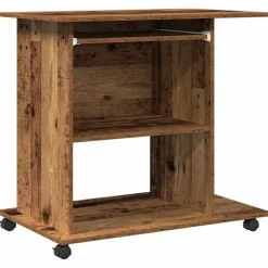 vidaXL Computerbureau 80x50x75 cm bewerkt hout oud houtkleurig