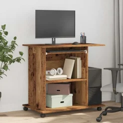 vidaXL Computerbureau 80x50x75 cm bewerkt hout oud houtkleurig