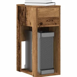 vidaXL Computertorenstandaard met lade 30x44x74 cm oud houtkleurig