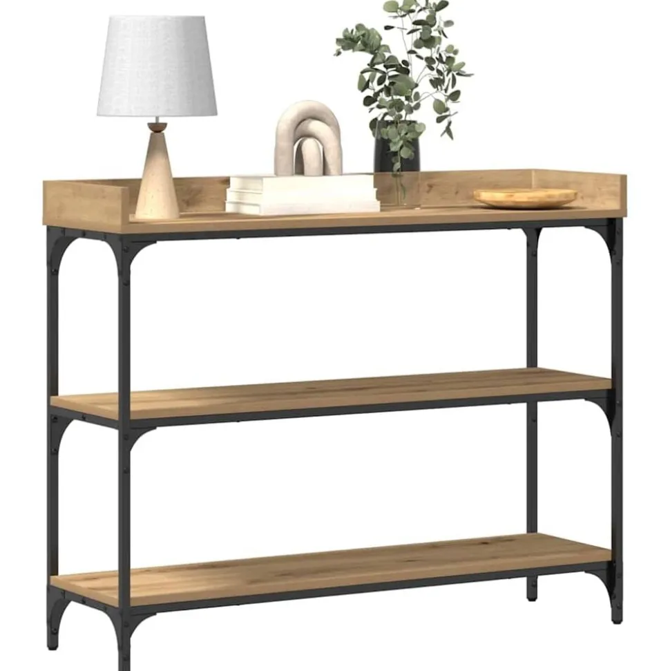 vidaXL Console Tafel artisanaal eikenkleurig 100 x 30 x 80 cm