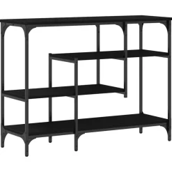 vidaXL Console Tafel met plank met opslag Zwart eiken 100 x 35 x 75 cm