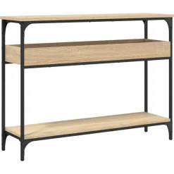 vidaXL Consoletafel met plank Sonoma eiken 100x29x75cm bewerkt hout