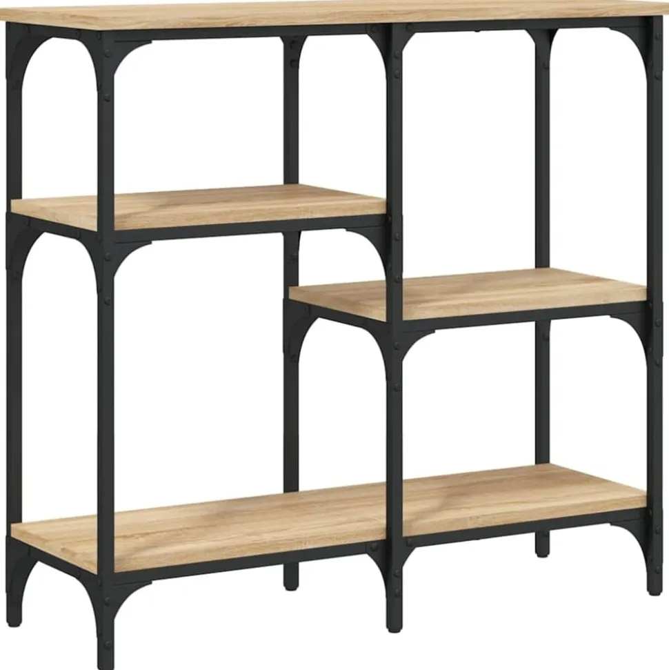 vidaXL Consoletafel Sonoma Eiken 80x29x75 cm Bewerkt Hout