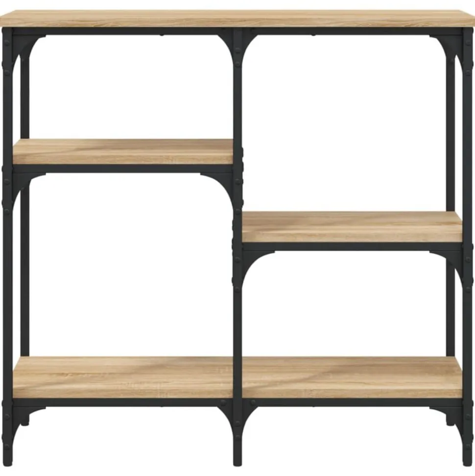 vidaXL Consoletafel Sonoma Eiken 80x29x75 cm Bewerkt Hout