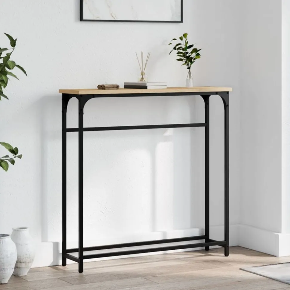 vidaXL Consoletafel Sonoma Eiken 75x19,5x75 cm Bewerkt Hout