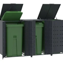 vidaXL Containerberging 3 containers 207x79x117 cm staal antraciet