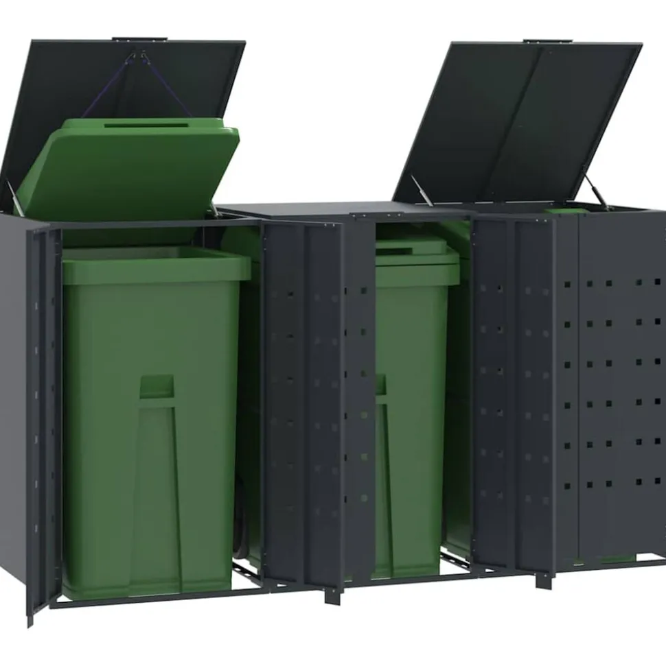vidaXL Containerberging 3 containers 207x79x117 cm staal antraciet