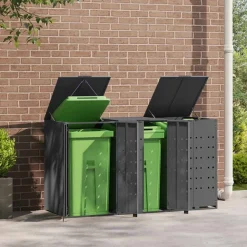vidaXL Containerberging 3 containers 207x79x117 cm staal antraciet