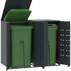 vidaXL Containerberging 2 containers 138x79x117 cm staal antraciet