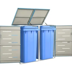vidaXL Containerberging dubbel 138x77,5x112,5 cm roestvrij staal