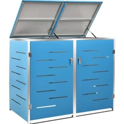 vidaXL Containerberging dubbel 138x77,5x112,5 cm roestvrij staal