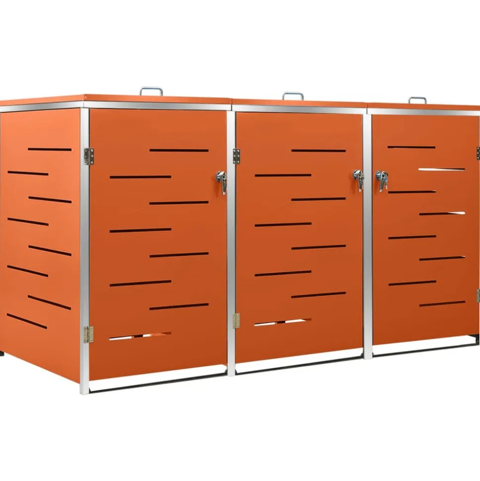 vidaXL Containerberging driedubbel 207x77,5x112,5 cm roestvrij staal